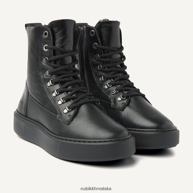 cipele Nubikk vince dunya krznene lakirane čizme žene crno PBP6TP159