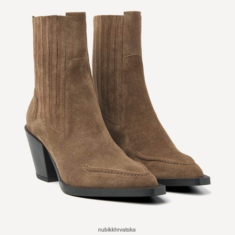 cipele Nubikk liv boa čizme od brušene kože žene smeđa PBP6TP93