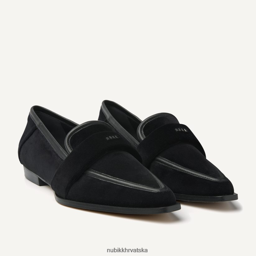 cipele Nubikk delphine baršunasta mokasina žene crno PBP6TP141