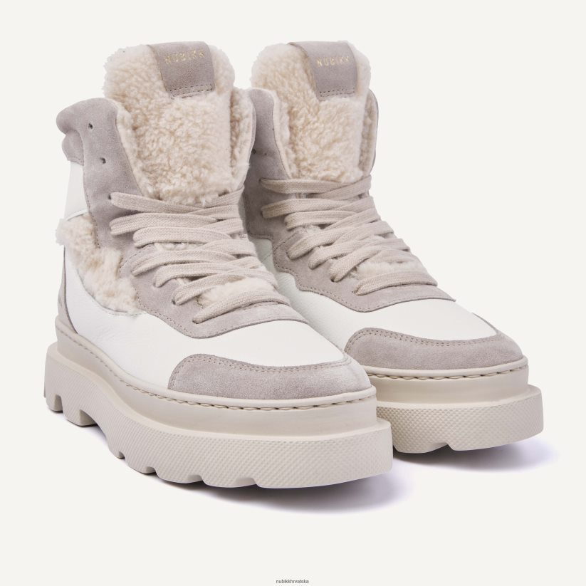 cipele Nubikk visoke tenisice s krznom monro macy žene bijela PBP6TP158