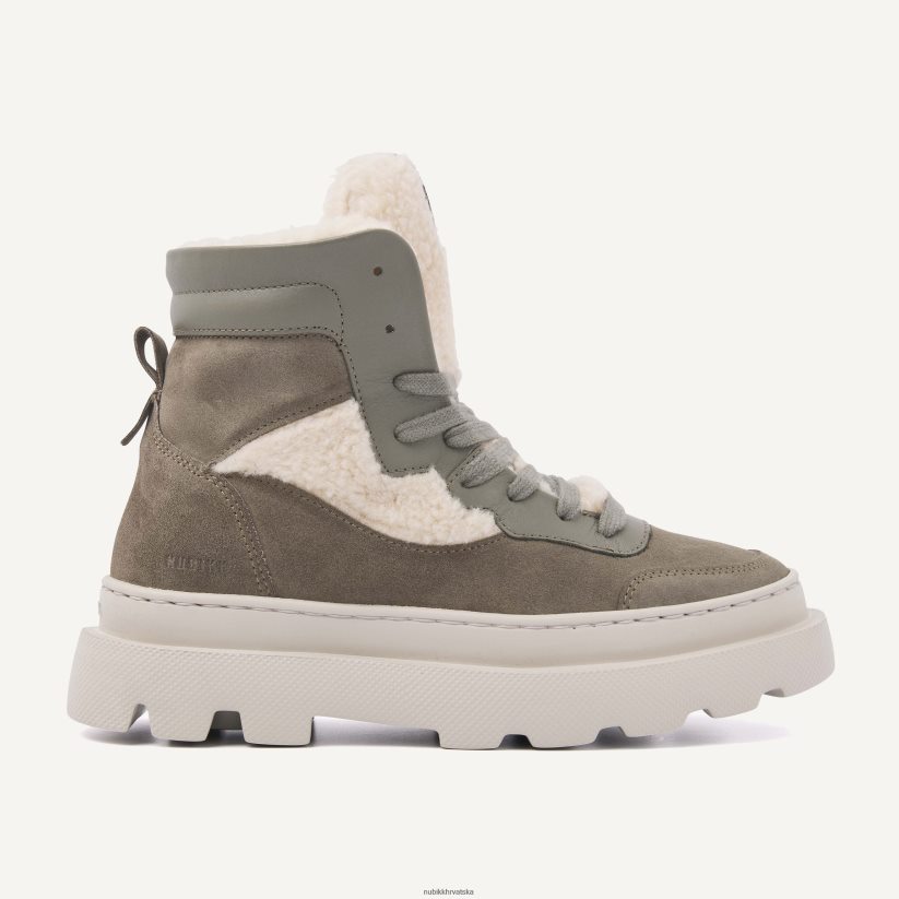 cipele Nubikk visoke tenisice s krznom monro macy žene zelena PBP6TP157