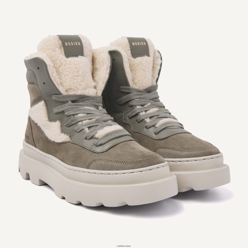 cipele Nubikk visoke tenisice s krznom monro macy žene zelena PBP6TP157