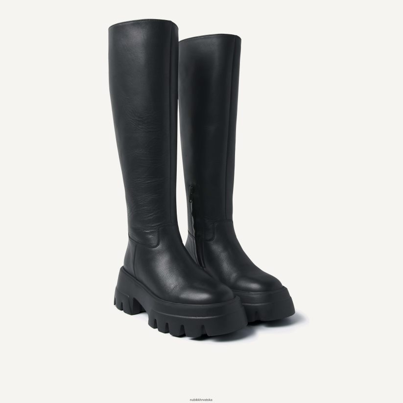 cipele Nubikk flore čizme s patentnim zatvaračem žene crno PBP6TP198